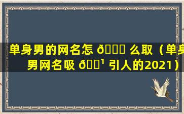 单身男的网名怎 🍁 么取（单身男网名吸 🌹 引人的2021）